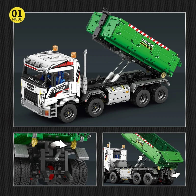 Reobrix 22021 RC Dump Truck with Trailer