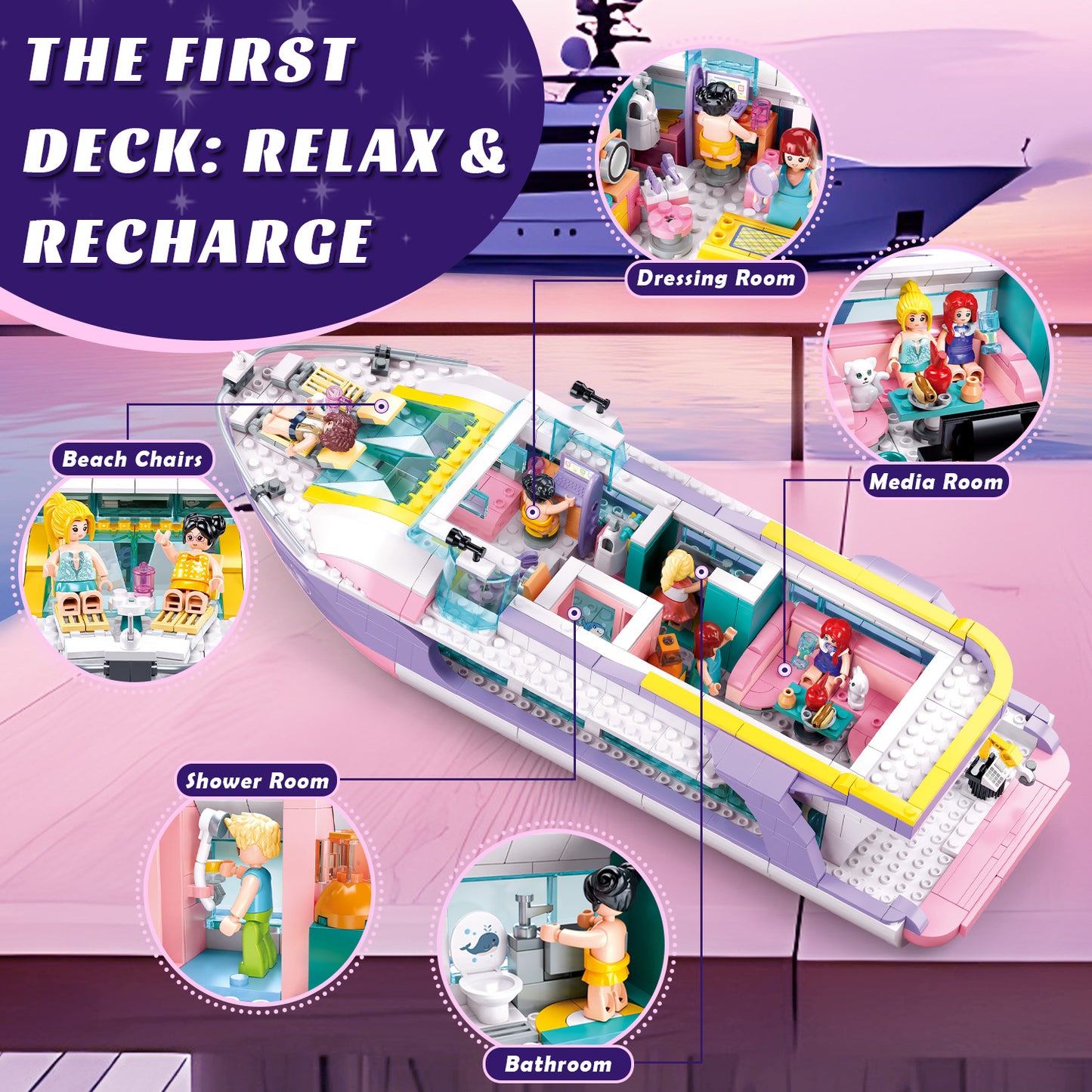Sluban M38-B1167 Pink Yacht