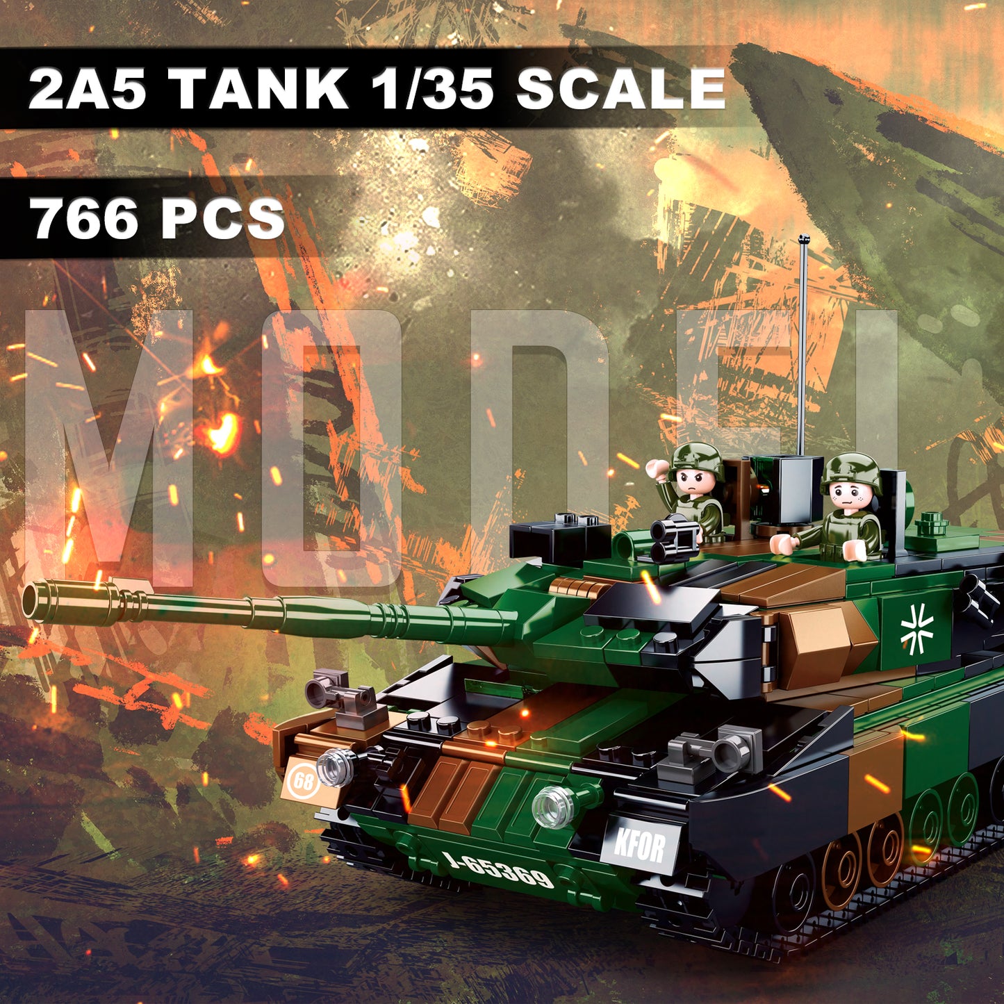Sluban M38-B0839 Leopard 2A5 2A4 Army Tank