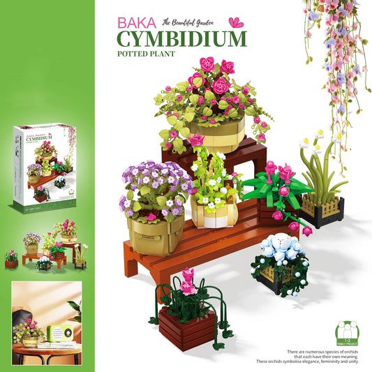 BAKA 33804 Cymbidium Potted Plant Building Set
