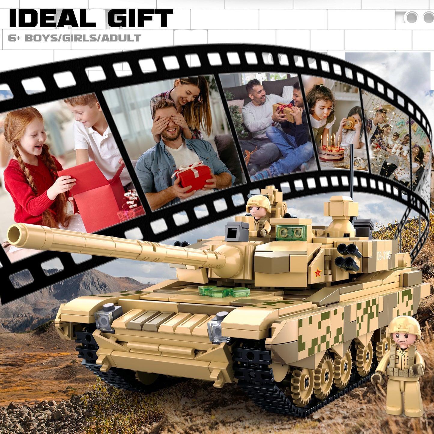 WW2 99A/96B Panzer 2-in-1 Set, 893 Teile