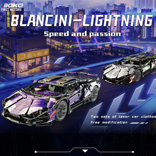 BAKA 33012 Purple Lambo Model Car Building Set