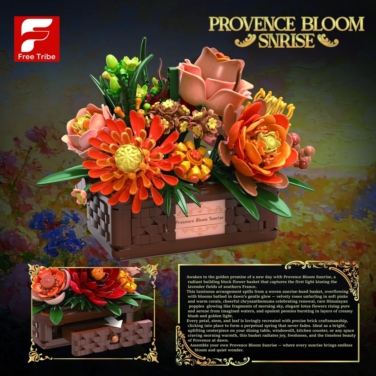 FreeTribe 11043 Provence Bloom Sunrise