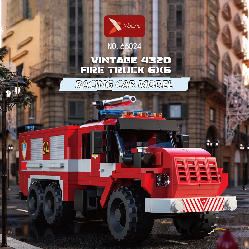 Xbert 66024 Vintage 4320 Fire Truck 6X6 Model Building Set