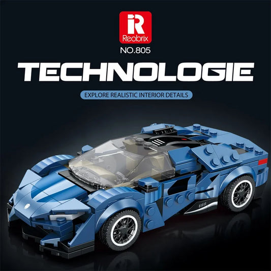 Reobrix 805 AGERA Blue Toy Car Building Set