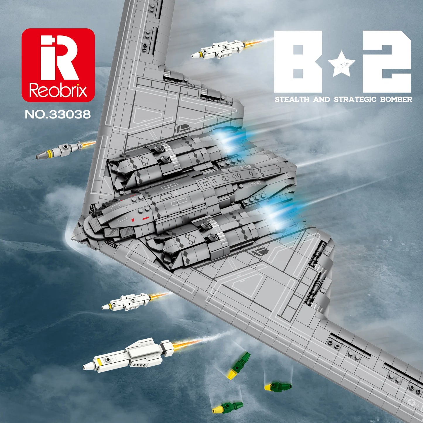 Reobrix 33038 B2 Military Bomber Building Set