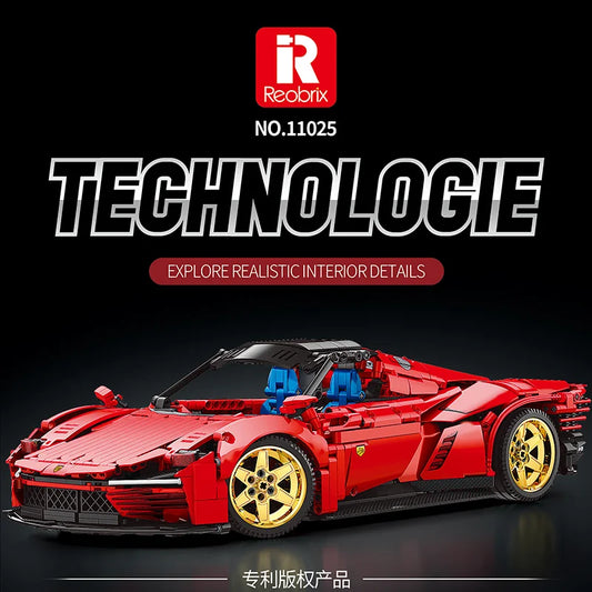Reobrix 11025 Ferrari Daytona SP3 Toy Car Building Blocks