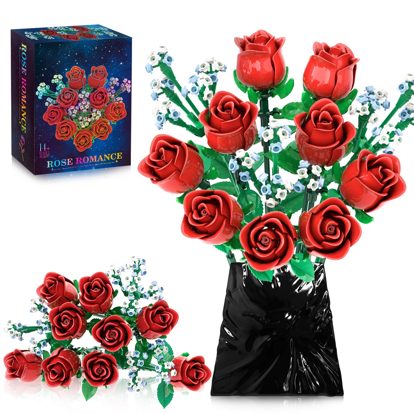 FreeTribe 11003 Roses Flowers Bouquet Building Set
