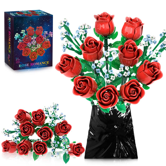 FreeTribe 11003 Roses Flowers Bouquet Building Set