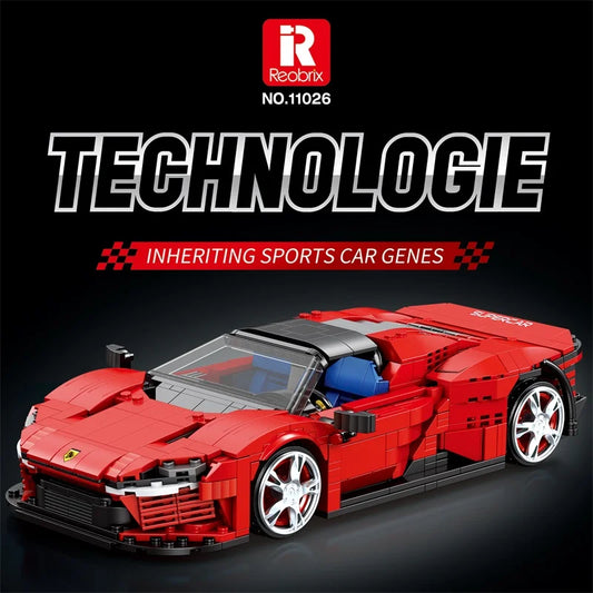 Reobrix 11026 Ferrari Daytona SP3 Toy Car Building Blocks