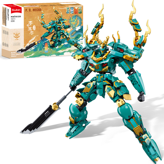 Samurai-Mech-Roboter – Grüner Drache, 704 Teile