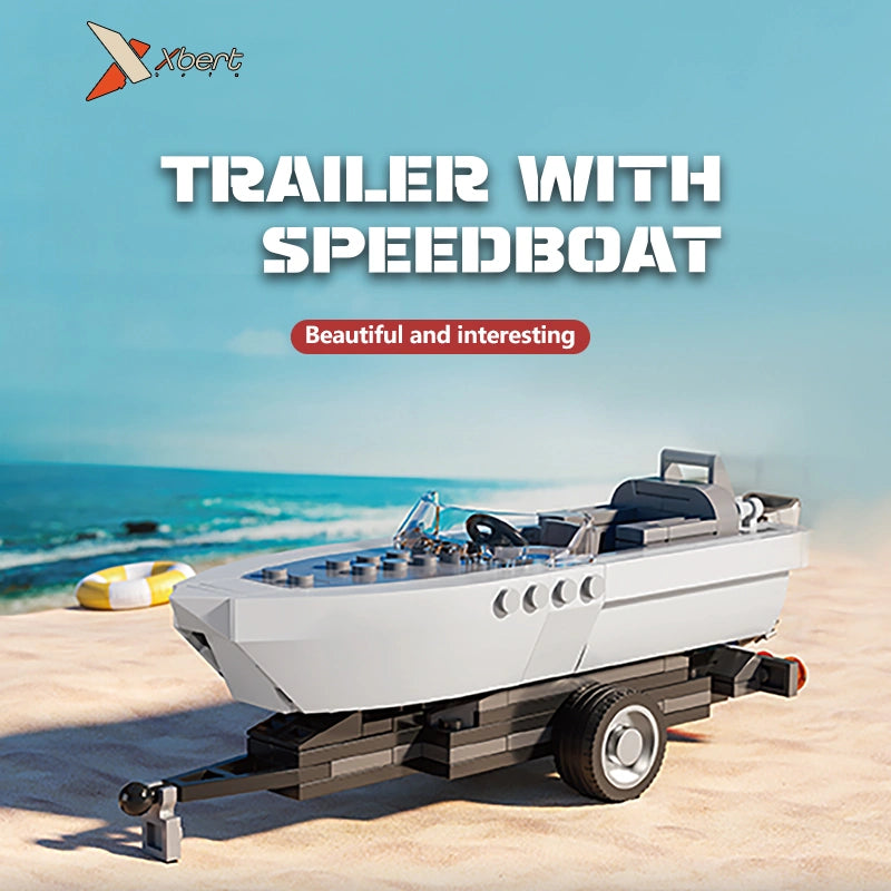 Xbert 66115 Trailer with Speedboat Building Set