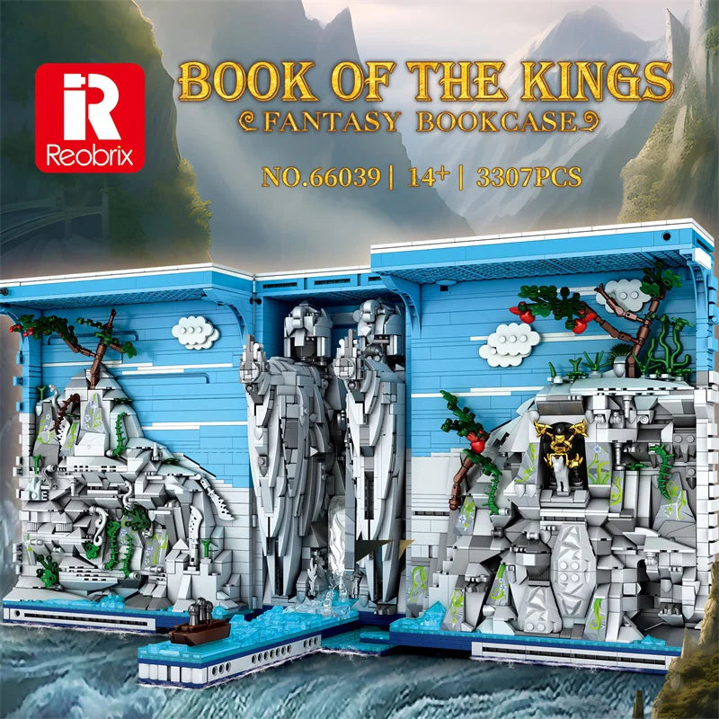 Reobrix 66039 Books of The Kings Bookshelf Set with Light