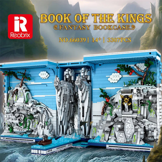 Reobrix 66039 Books of The Kings Bookshelf Set with Light