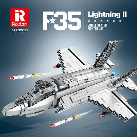 Reobrix 33021 F-35 Militär-Kampfjet-Bausatz 