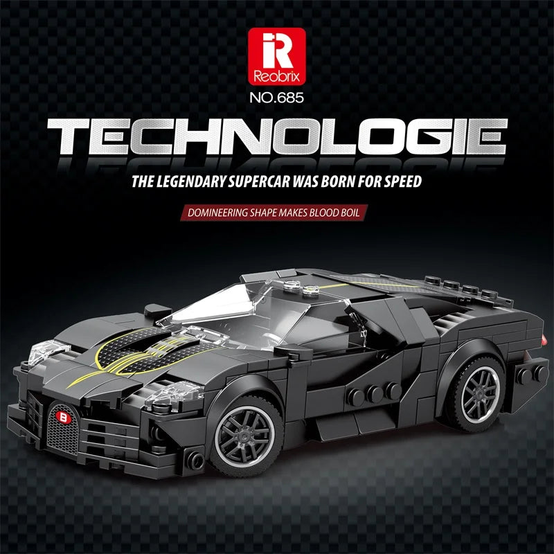 Reobrix 685 Bugatti La Voiture Noire Toy Car Building Set