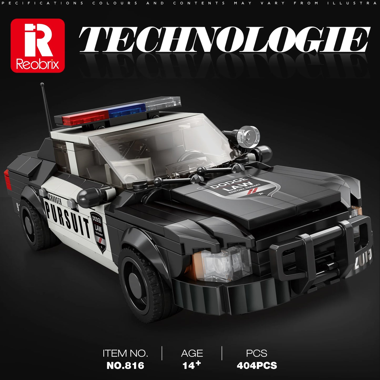 Reobrix 816 Dodge Police Car Building Set
