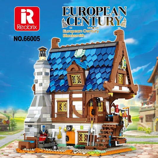 Reobrix 66005 Medieval Blacksmith Shop Building Set