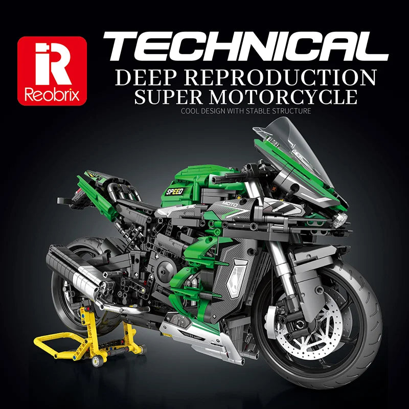 Reobrix 570 Kawasaki Ninja H2 SX SE 1:5 Motorcycle Model Building Kit