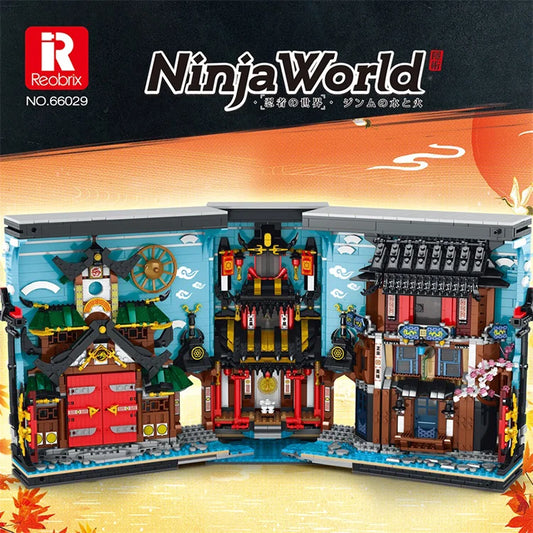Reobrix 66029 Japanese-Style Book Nook DIY Building Set with Light