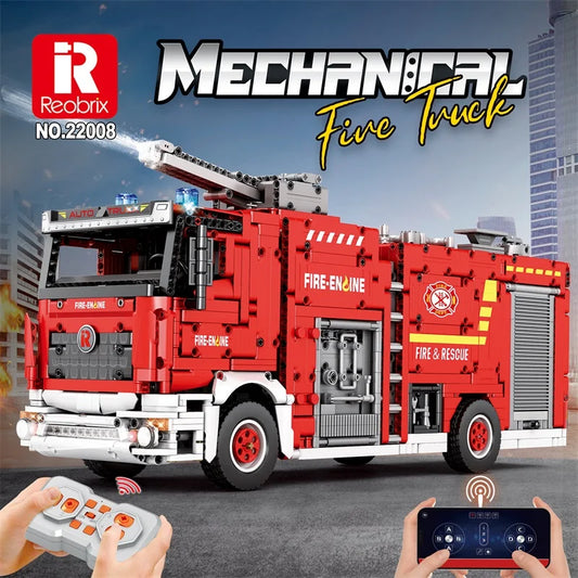 Reobrix 22008 Big Rescure Fire Vehicle with Water Spray Device