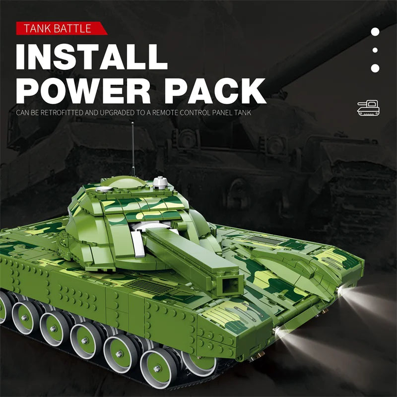 Reobrix 55026 Battle Tank Building Set with Light