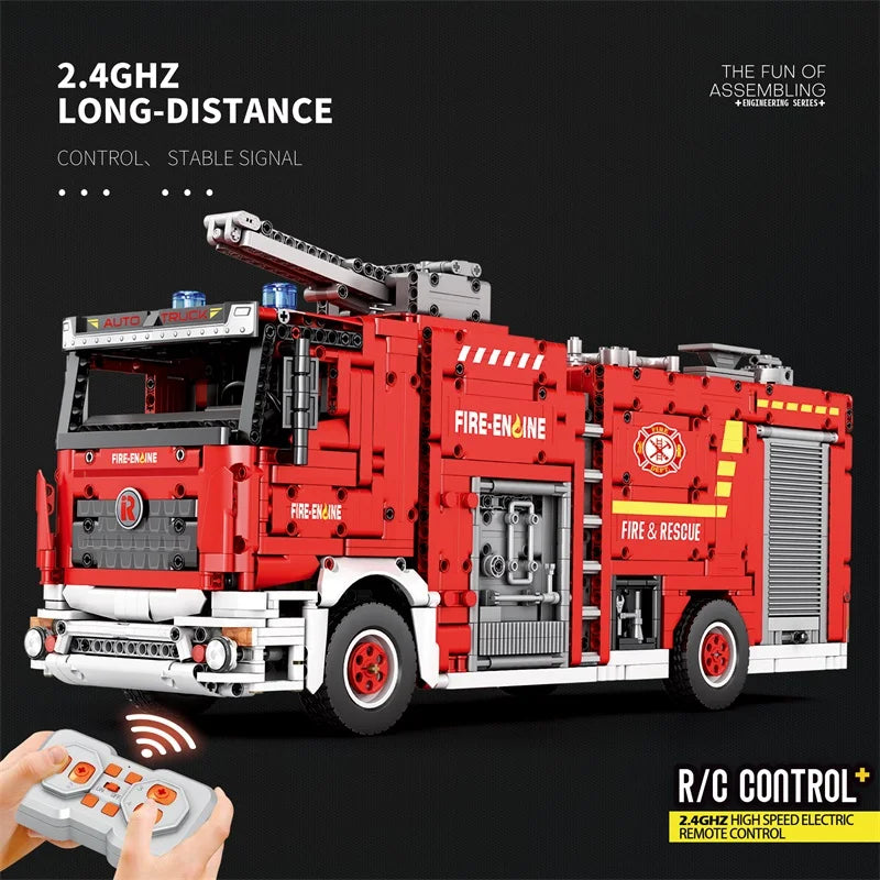 Reobrix 22008 Big Rescure Fire Vehicle with Water Spray Device