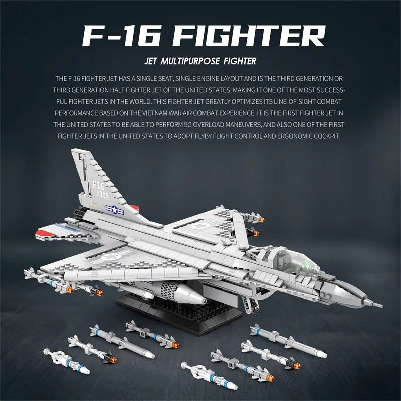 Reobrix 33027 F-16 Fighter Jet Building Sets