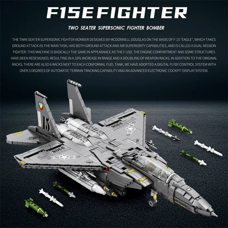 Reobrix 33034 F-15E Fighter Jet Building Sets
