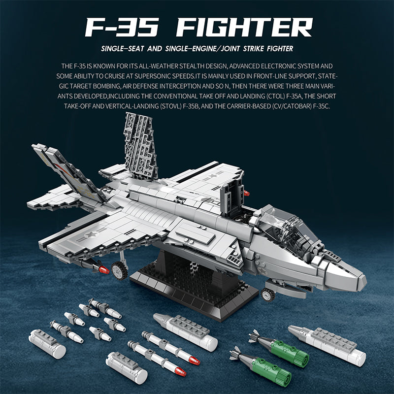 Reobrix 33021 F-35 Militär-Kampfjet-Bausatz 