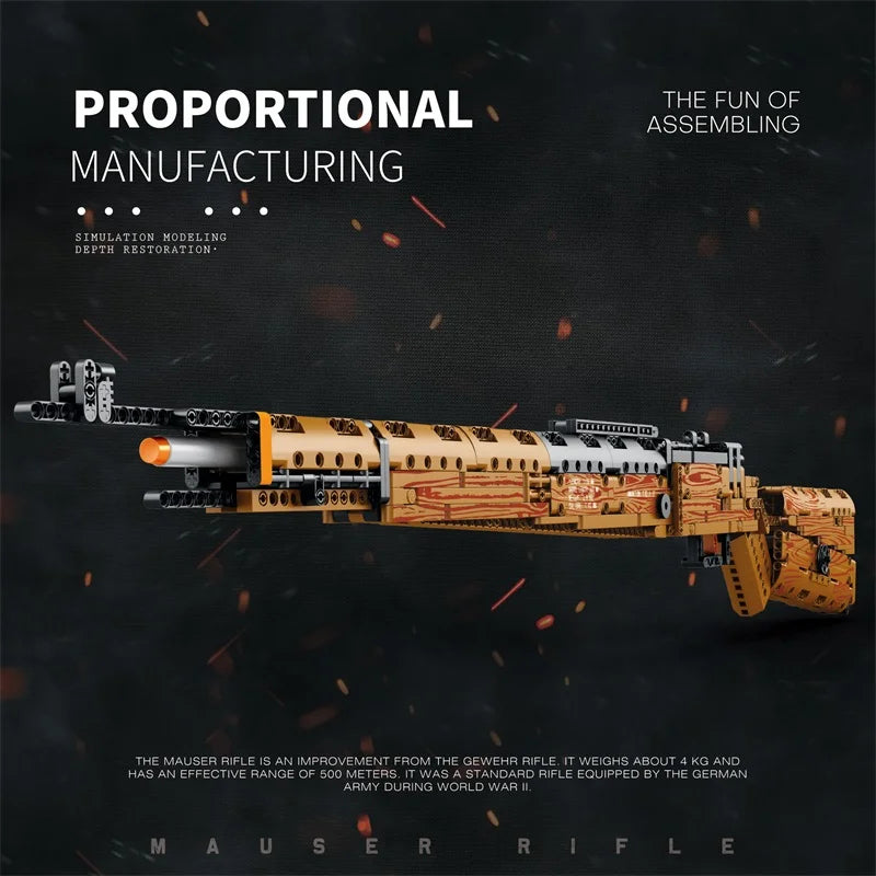 Reobrix 77003 98k Model Building Toys with Shooting Function Building Kit
