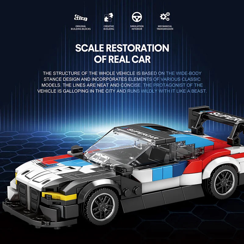 Reobrix 672 BMW M4 GT3 Toy Car Building Set