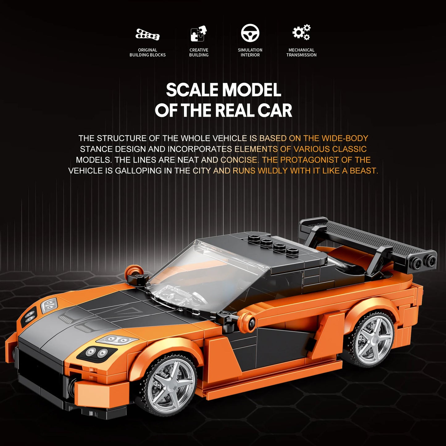Reobrix 804 Mazda RX-7 Toy Car Building Set