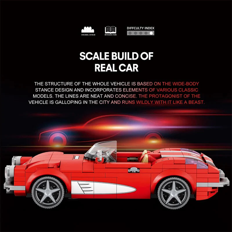 Reobrix 808 Corvette C1 Toy Car Building Set