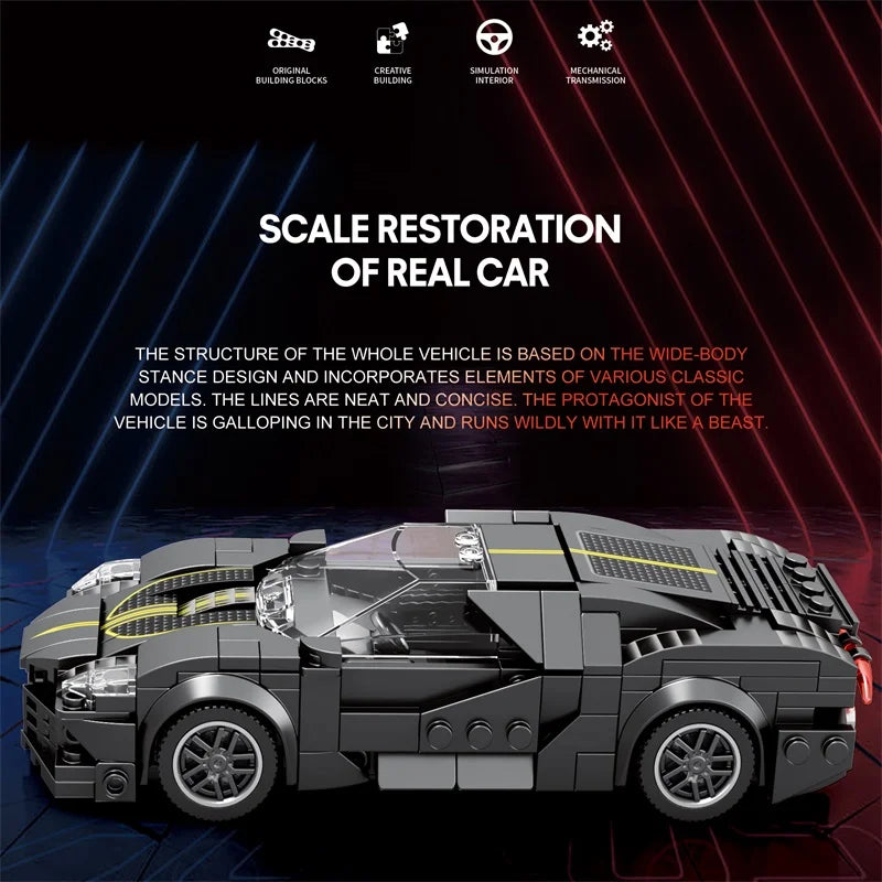 Reobrix 685 Bugatti La Voiture Noire Toy Car Building Set