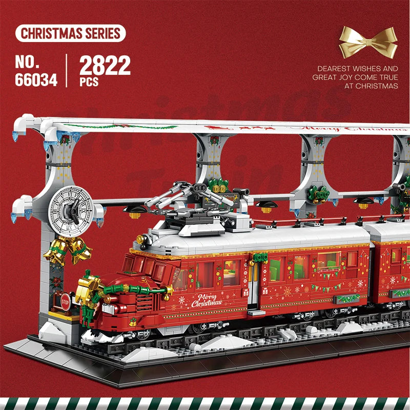 Reobrix 66034 Winter Christmas Train Building Set With Light