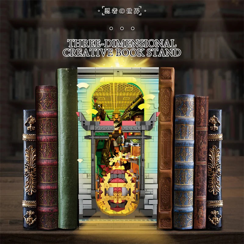 Reobrix 66029 Japanese-Style Book Nook DIY Building Set with Light