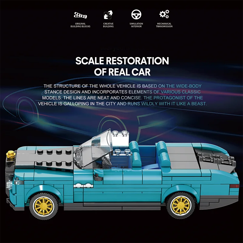 Reobrix 688 Rolls-Royce Boat Tail Toy Car Building Set
