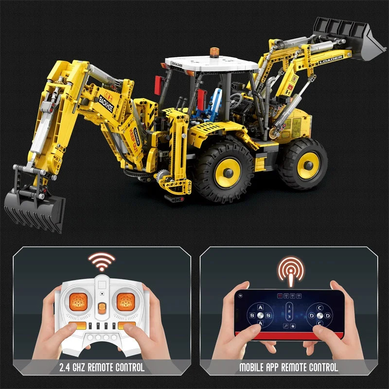 Reobrix 22018 Excavator and Bulldozer 2 in 1 Building Set