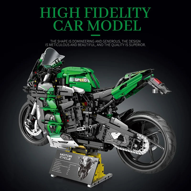Reobrix 570 Kawasaki Ninja H2 SX SE 1:5 Motorcycle Model Building Kit