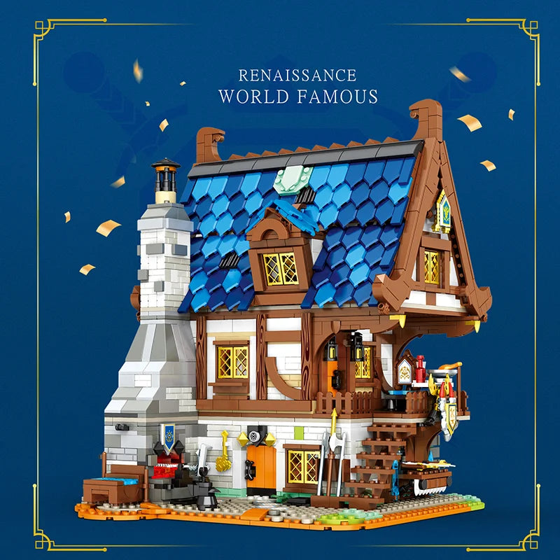 Reobrix 66005 Medieval Blacksmith Shop Building Set