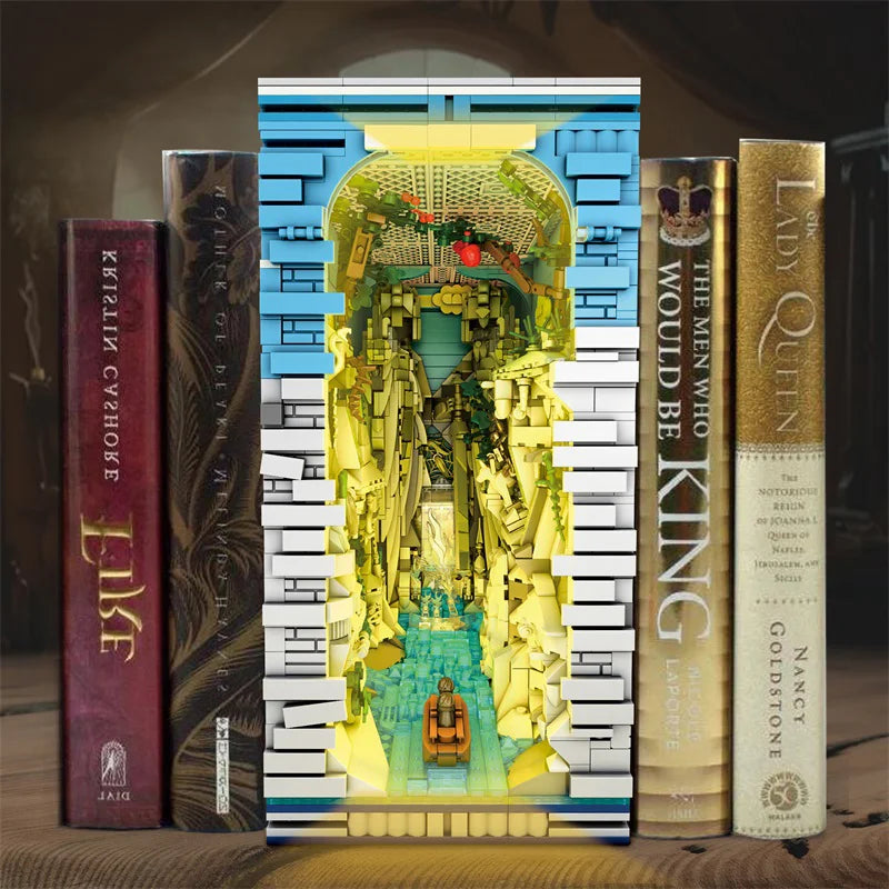 Reobrix 66039 Books of The Kings Bookshelf Set with Light
