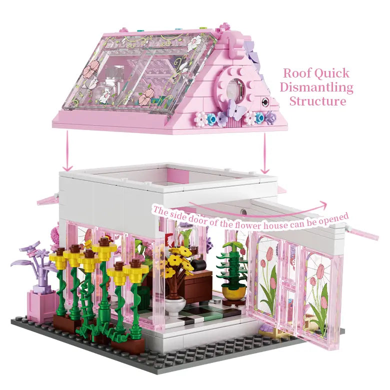 BAKA 33223 Pink Cottage Building Set