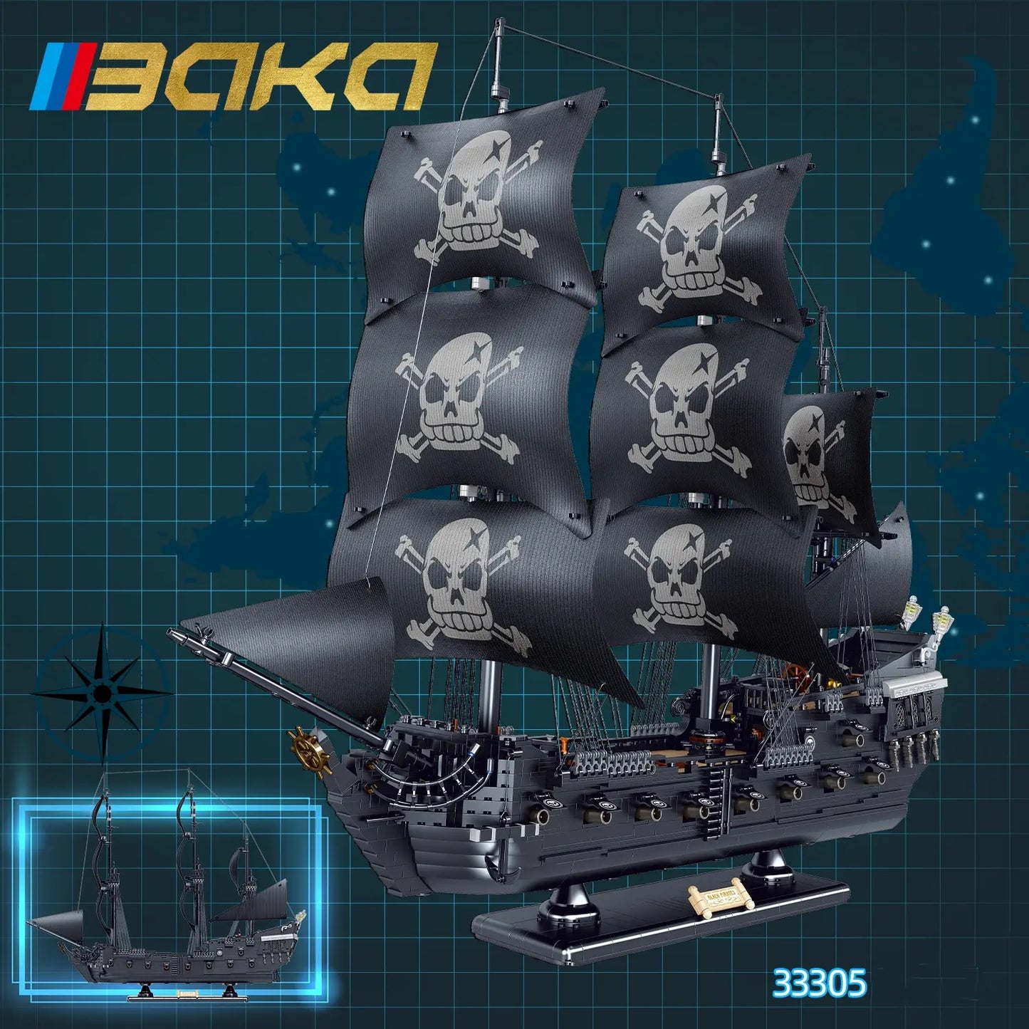 BAKA 33305 Blackhawk Pirate Ship Building Set