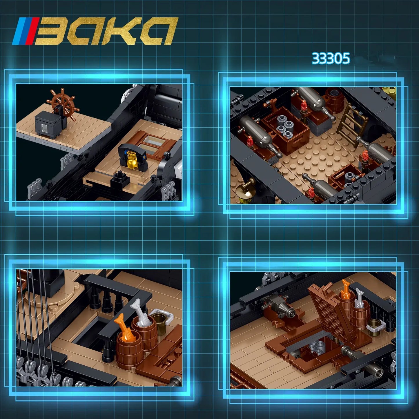 BAKA 33305 Blackhawk Pirate Ship Building Set