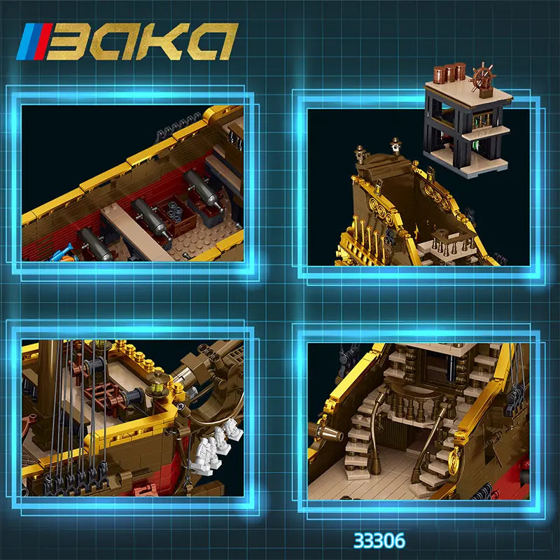 BAKA 33306 The Royal Queen's Revenge Pirate Ship Building Set