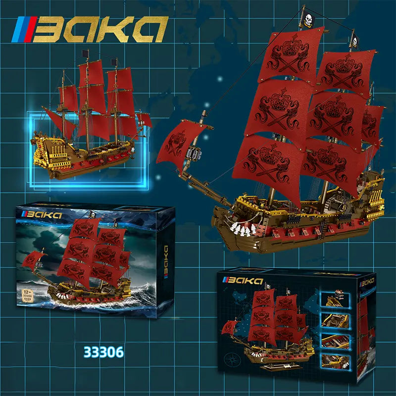BAKA 33306 The Royal Queen's Revenge Pirate Ship Building Set