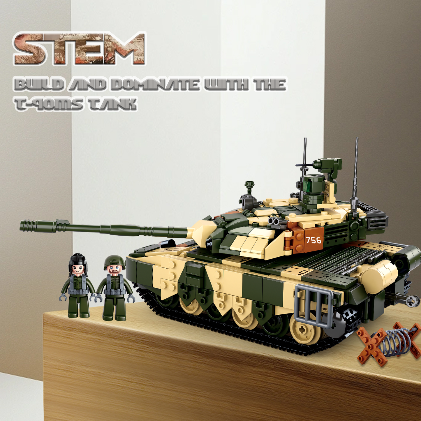 T90MS Army Panzer-Bausatz, 758 Teile