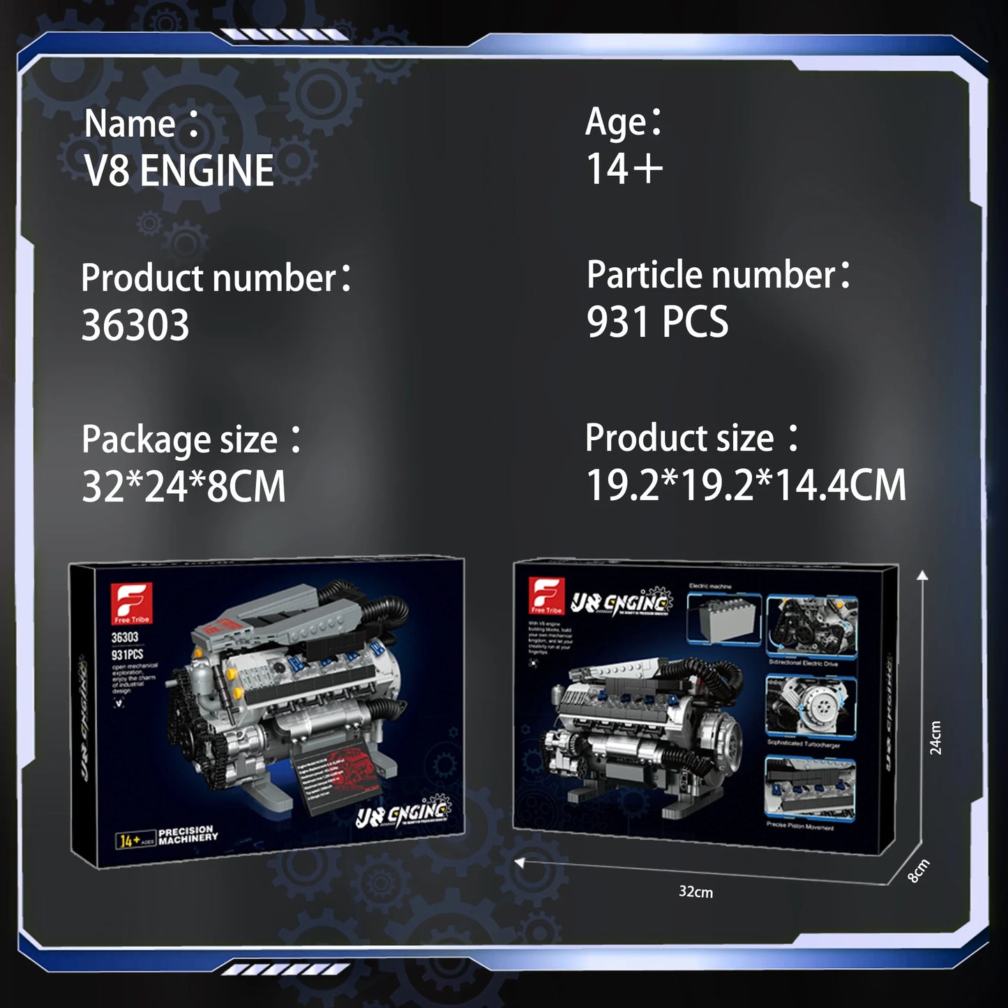 FreeTribe 36303 V8 Engine