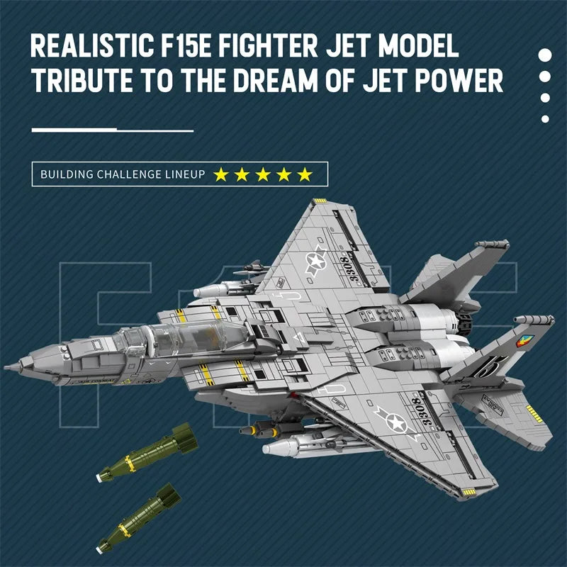 Reobrix 33034 F-15E Fighter Jet Building Sets
